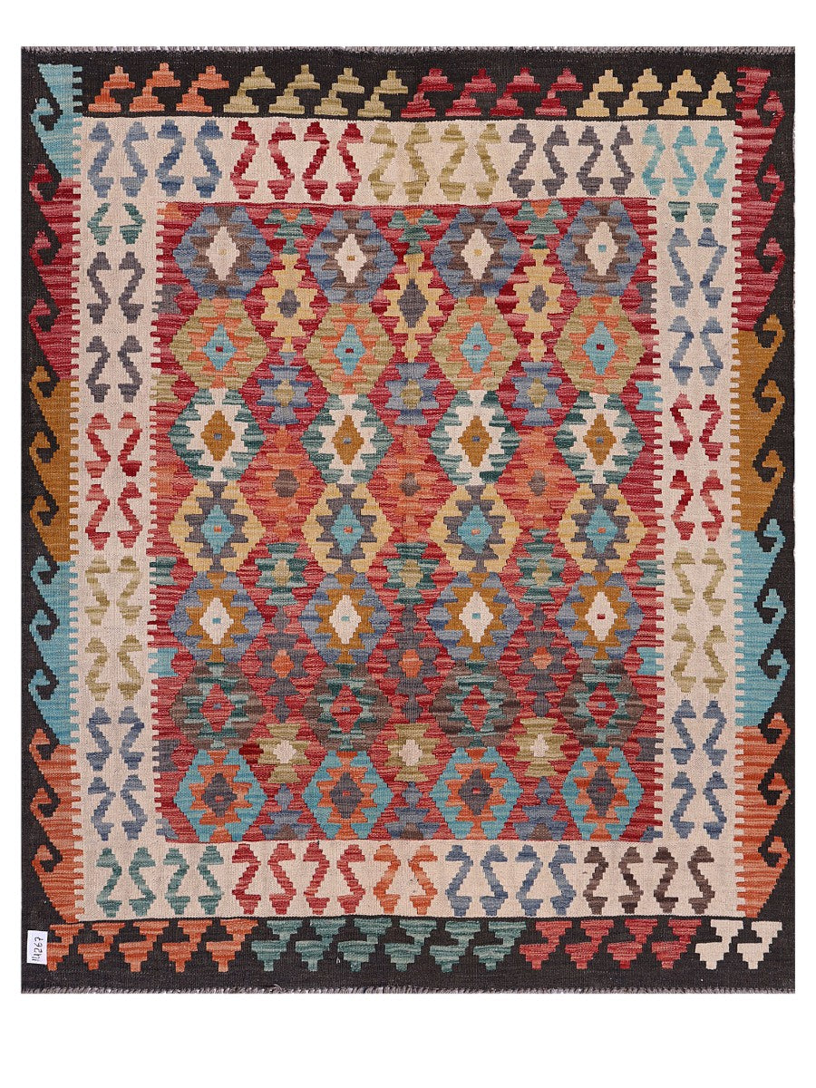 Maimana Afghanistan Kilim Rug - 192 x161 cm - Handmade