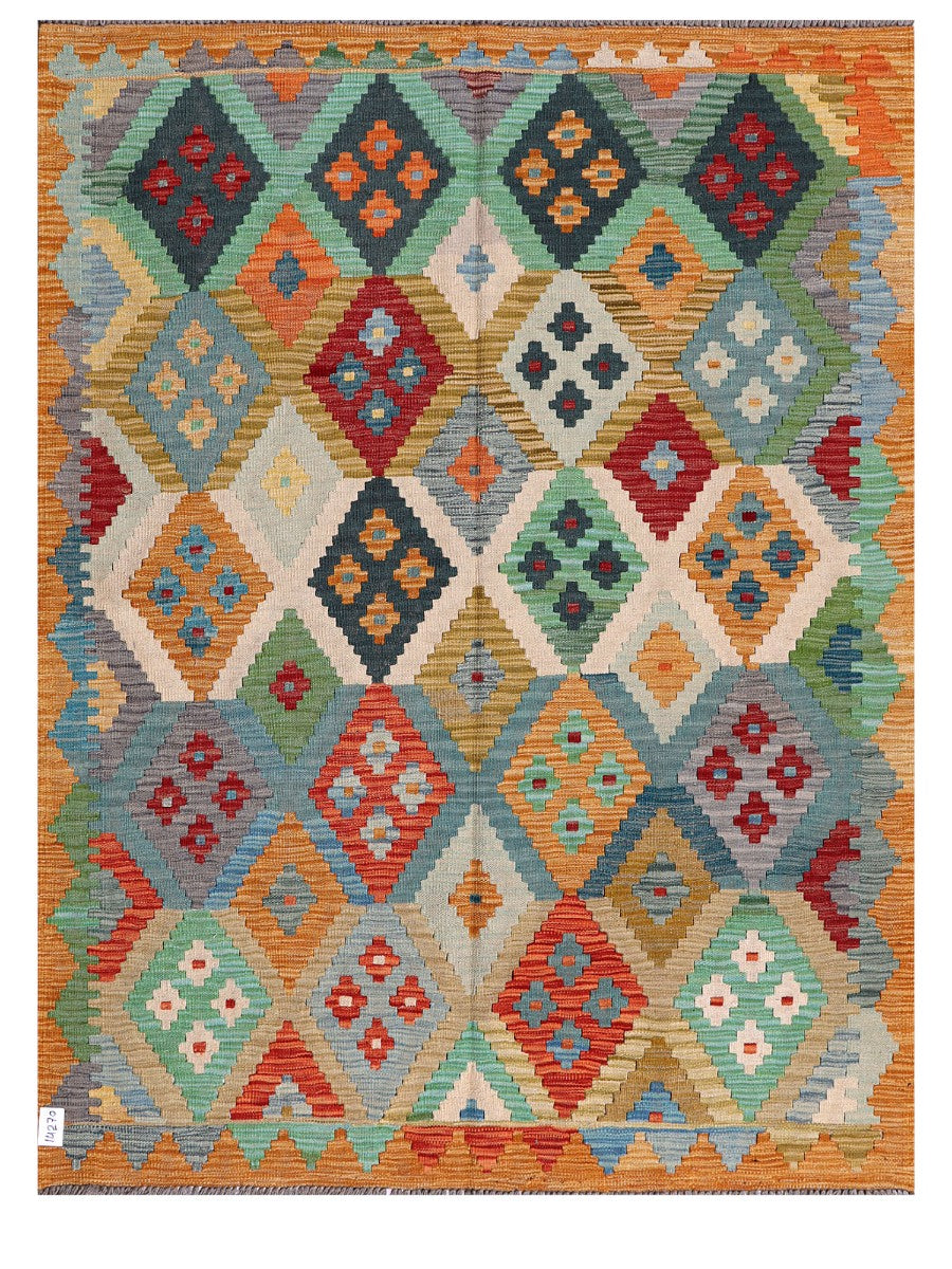 Maimana Afghanistan Kilim Rug - 192 x147 cm - Handmade