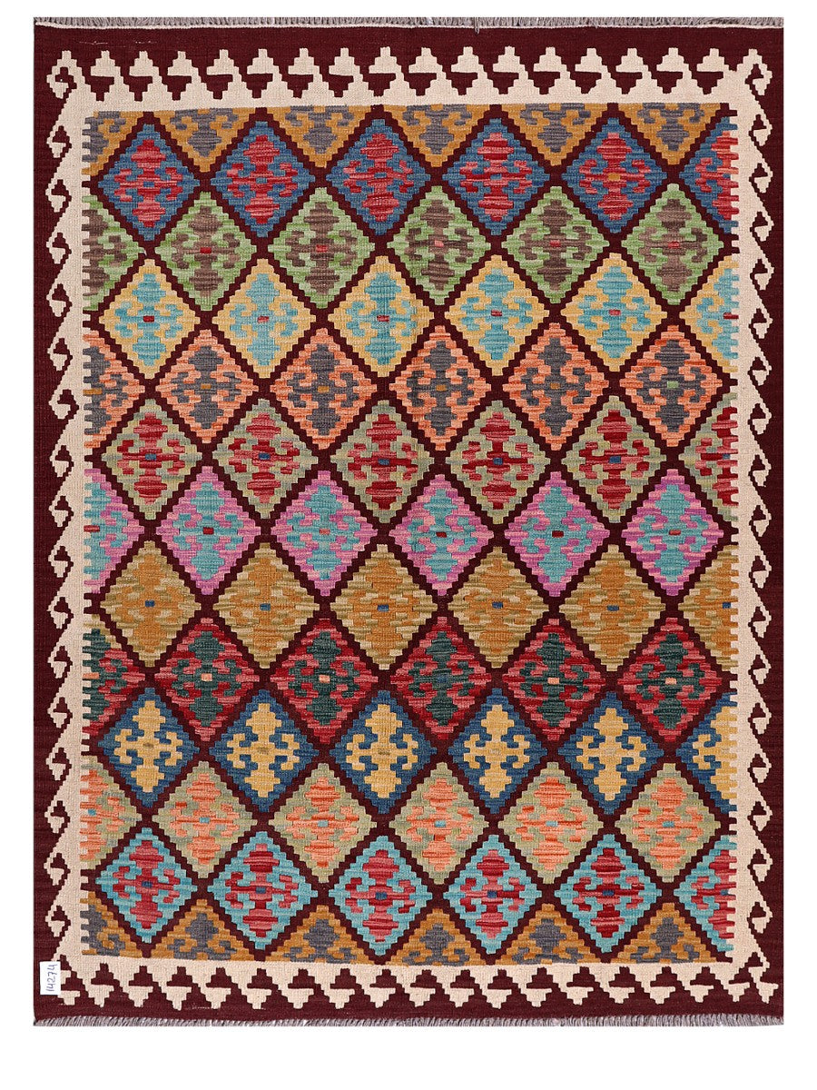 Maimana Afghanistan Kilim Rug - 202 x154 cm - Handmade