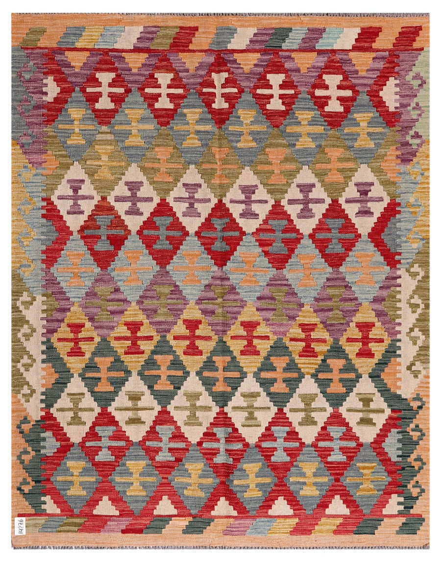 Maimana Afghanistan Kilim Rug - 194 x156 cm - Handmade