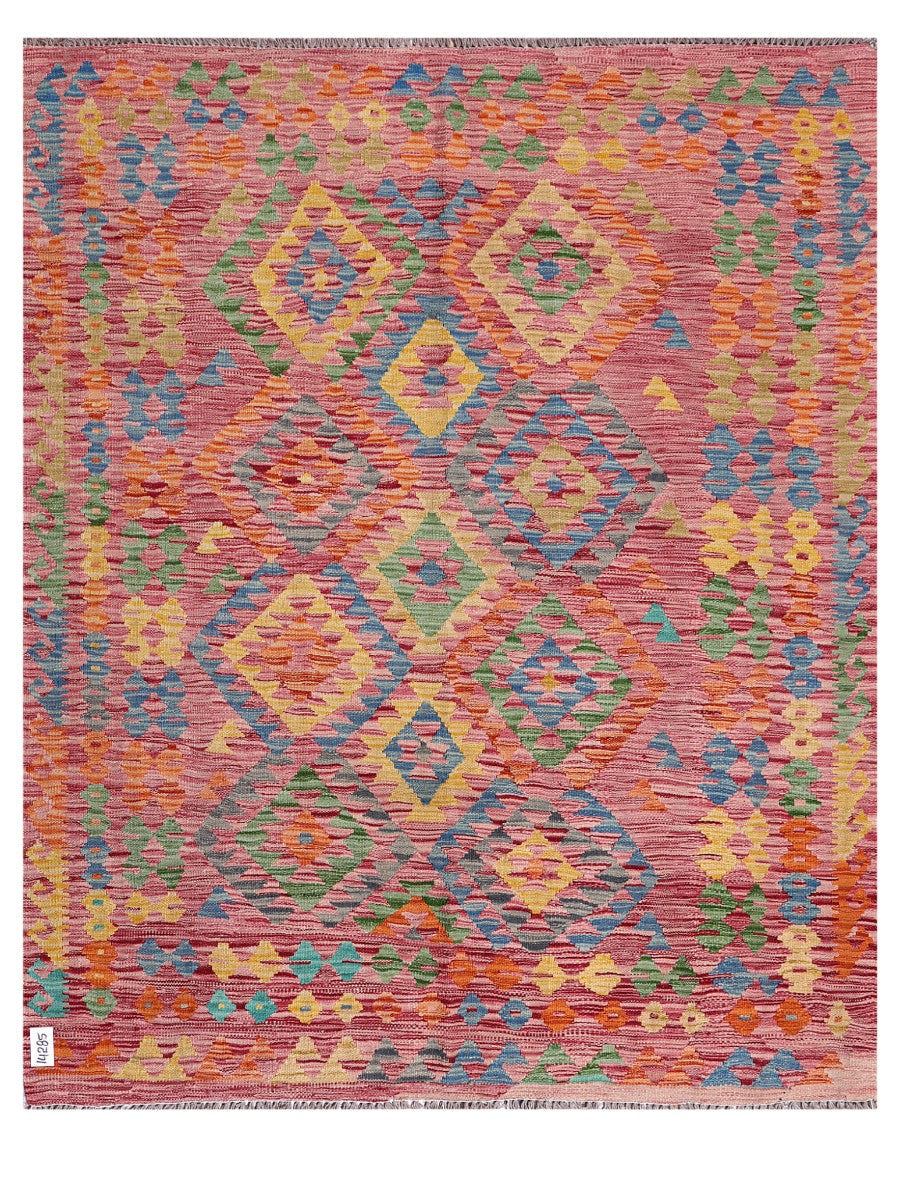 Maimana Afghanistan Kilim Rug - 192 x157 cm - Handmade