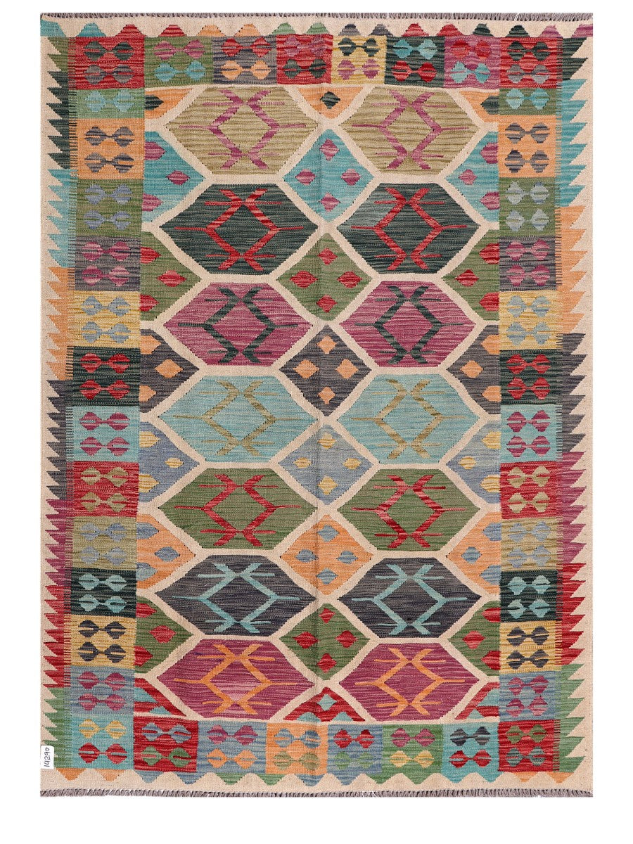 Maimana Afghanistan Kilim Rug - 205 x148 cm - Handmade