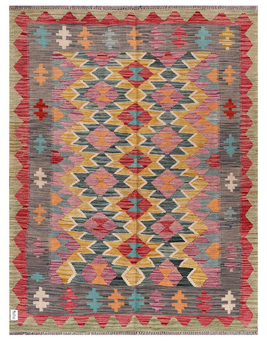 Maimana Afghanistan Kilim Rug - 191 x148 cm - Handmade
