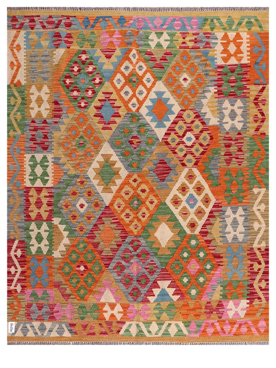 Maimana Afghanistan Kilim Rug - 194 x155 cm - Handmade