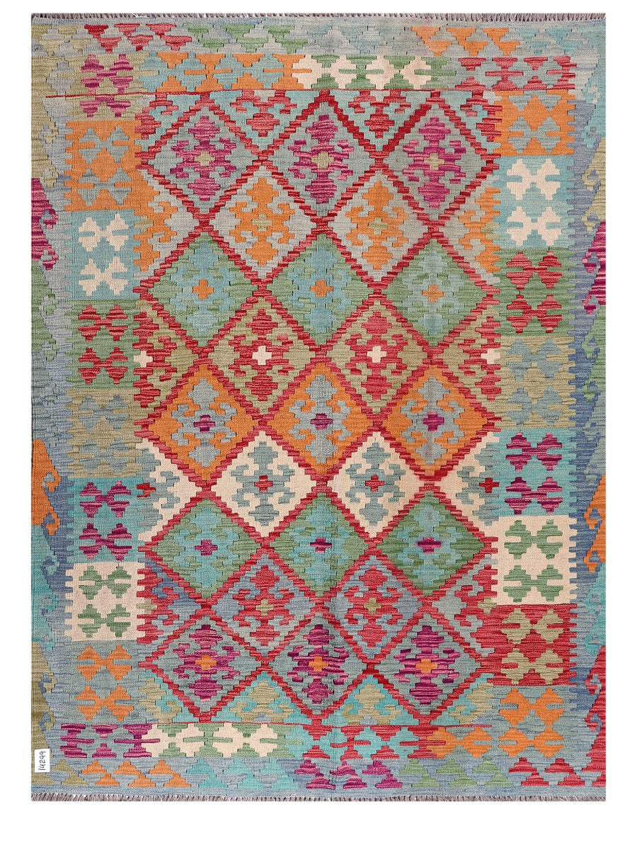Maimana Afghanistan Kilim Rug - 207 x157 cm - Handmade