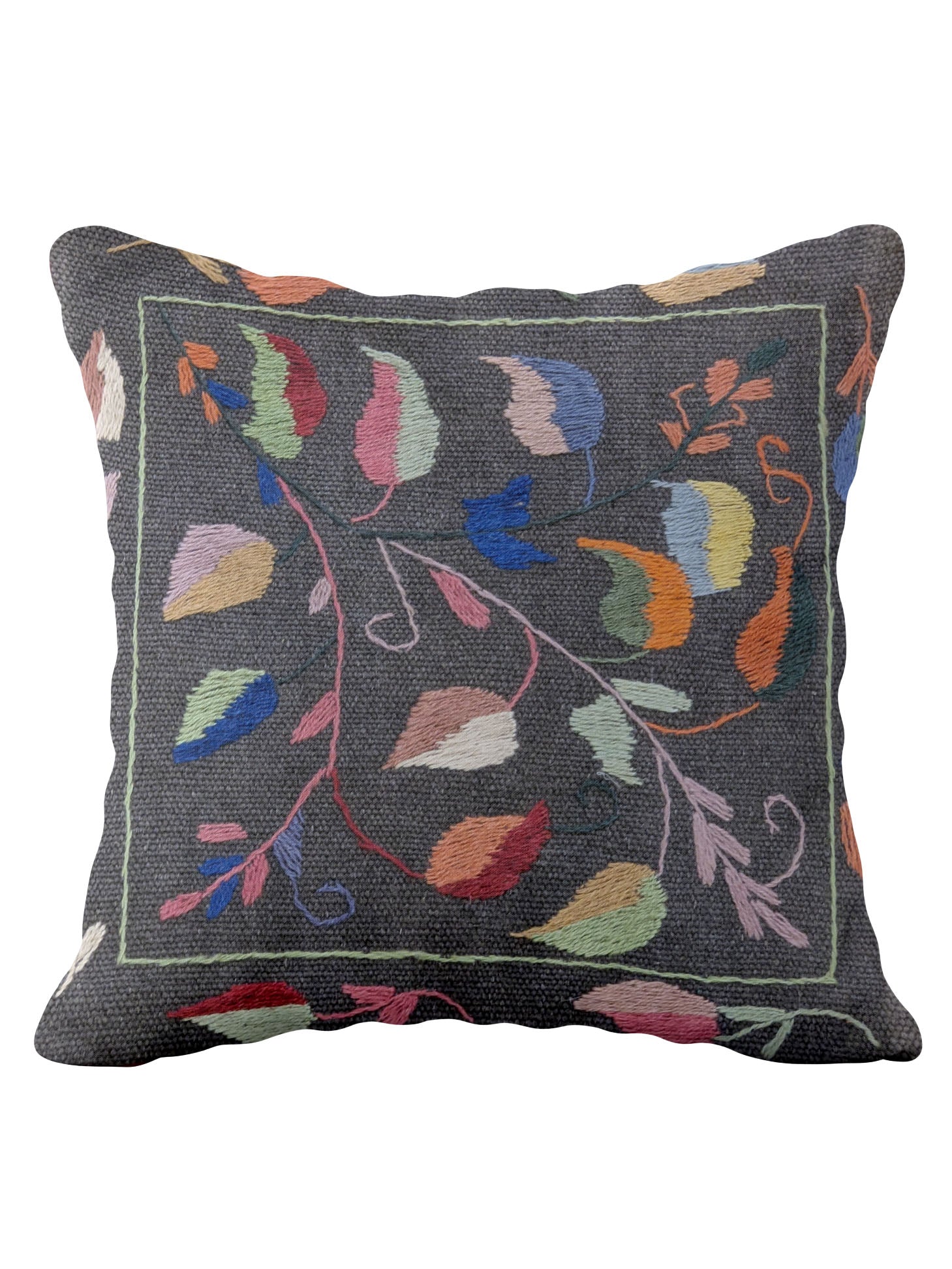 Suzani Hand Embroidered Cushion Cover - 45 x 45 cm - Handmade