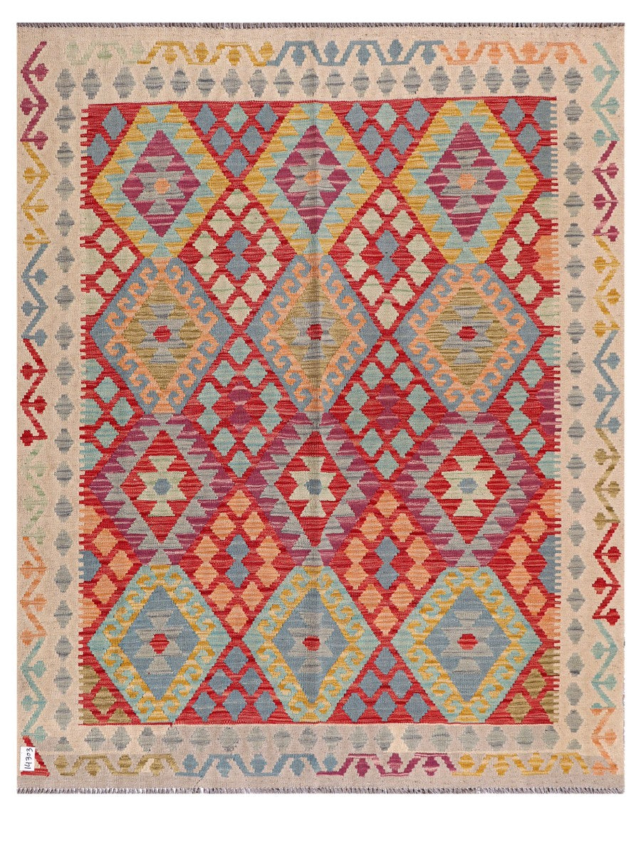 Maimana Afghanistan Kilim Rug - 197 x160 cm - Handmade