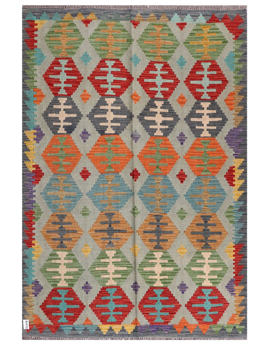 Maimana Afghanistan Kilim Rug - 212 x146 cm - Handmade
