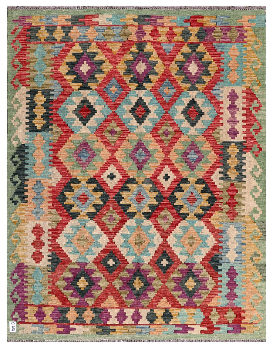 Maimana Afghanistan Kilim Rug - 195 x154 cm - Handmade