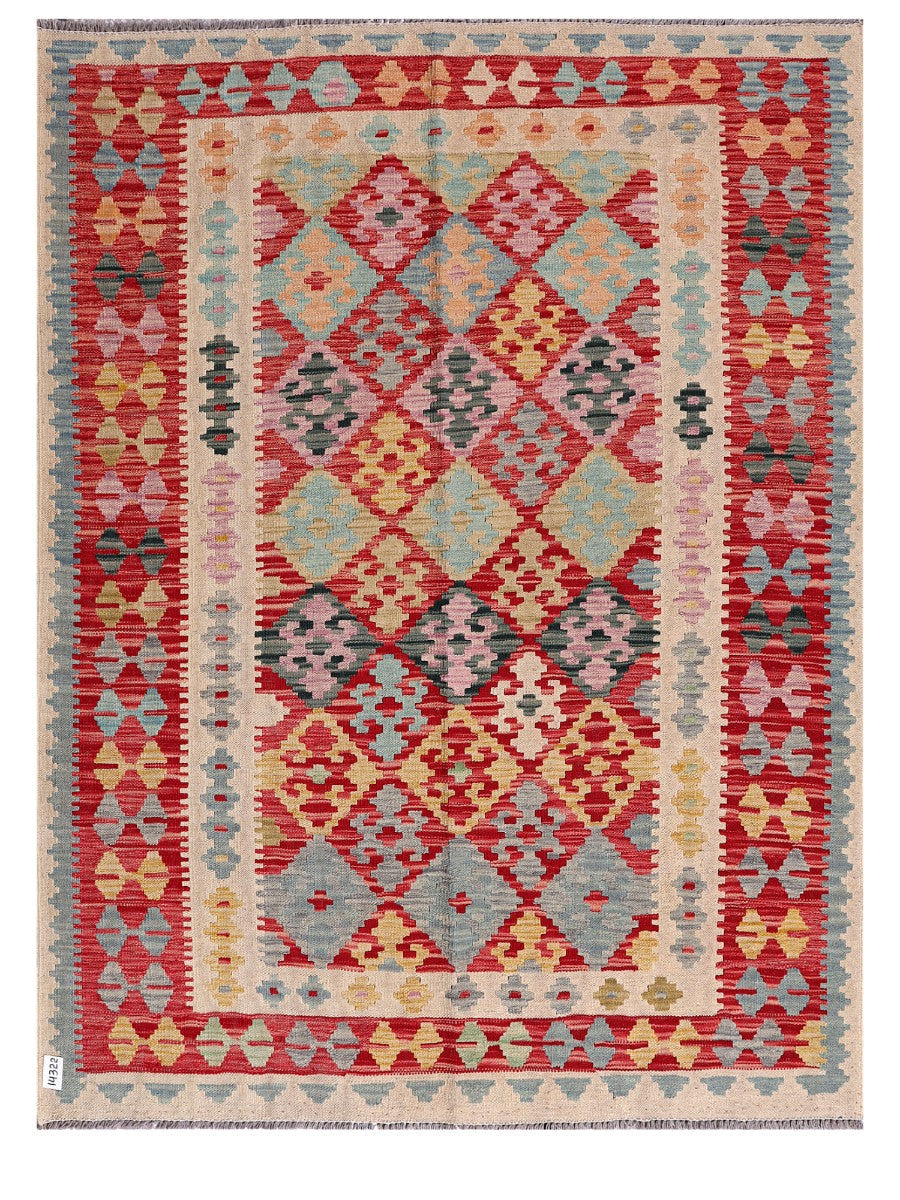 Maimana Afghanistan Kilim Rug - 202 x154 cm - Handmade