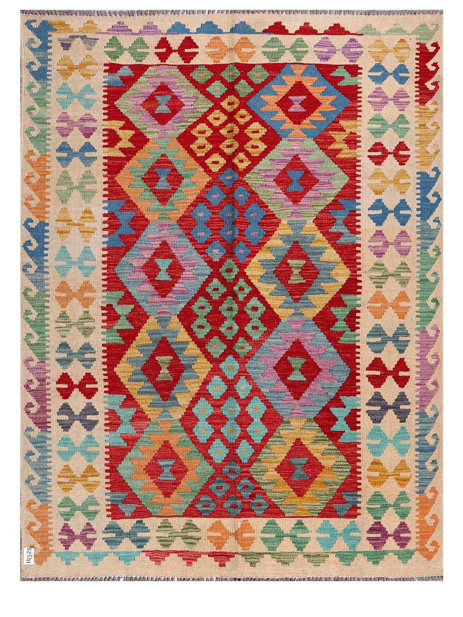 Maimana Afghanistan Kilim Rug - 193 x148 cm - Handmade