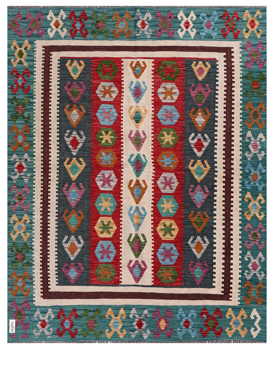 Maimana Afghanistan Kilim Rug - 198 x156 cm - Handmade