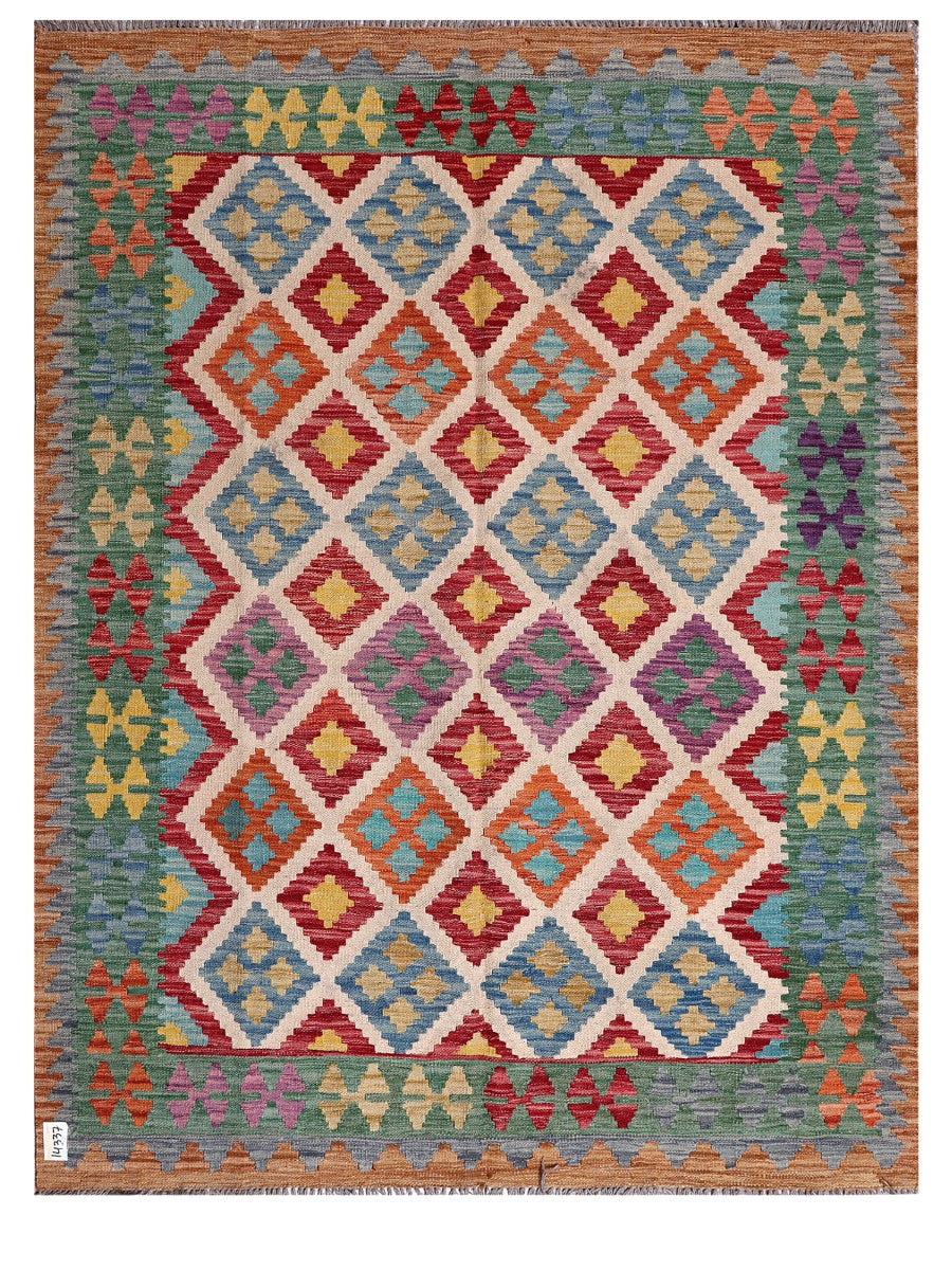 Maimana Afghanistan Kilim Rug - 197 x153 cm - Handmade