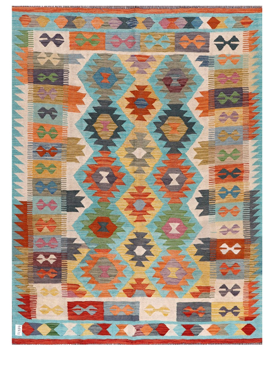 Maimana Afghanistan Kilim Rug - 193 x148 cm - Handmade