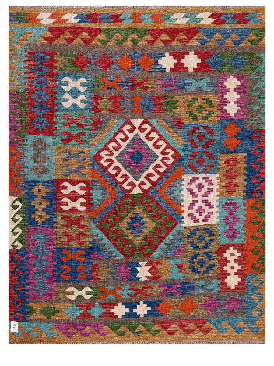 Maimana Afghanistan Kilim Rug - 196 x153 cm - Handmade