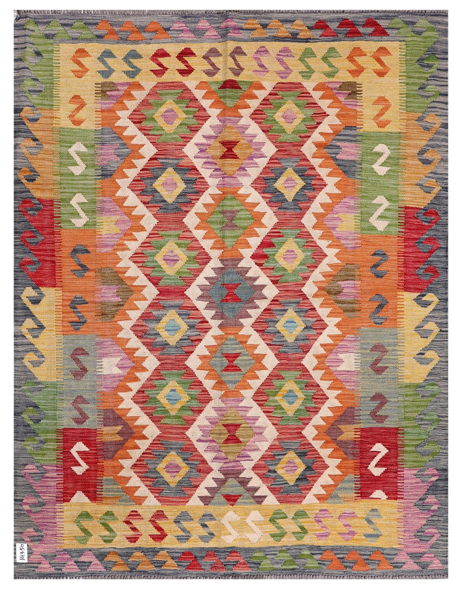 Maimana Afghanistan Kilim Rug - 197 x155 cm - Handmade
