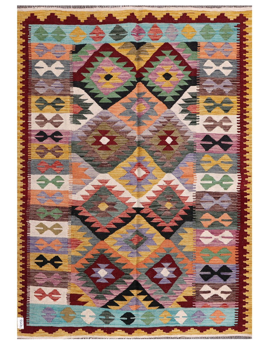 Maimana Afghanistan Kilim Rug - 204 x148 cm - Handmade