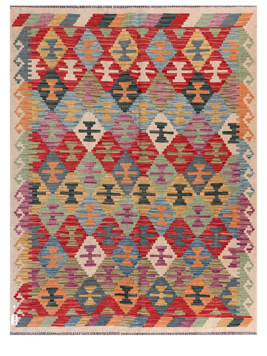 Maimana Afghanistan Kilim Rug - 197 x154 cm - Handmade