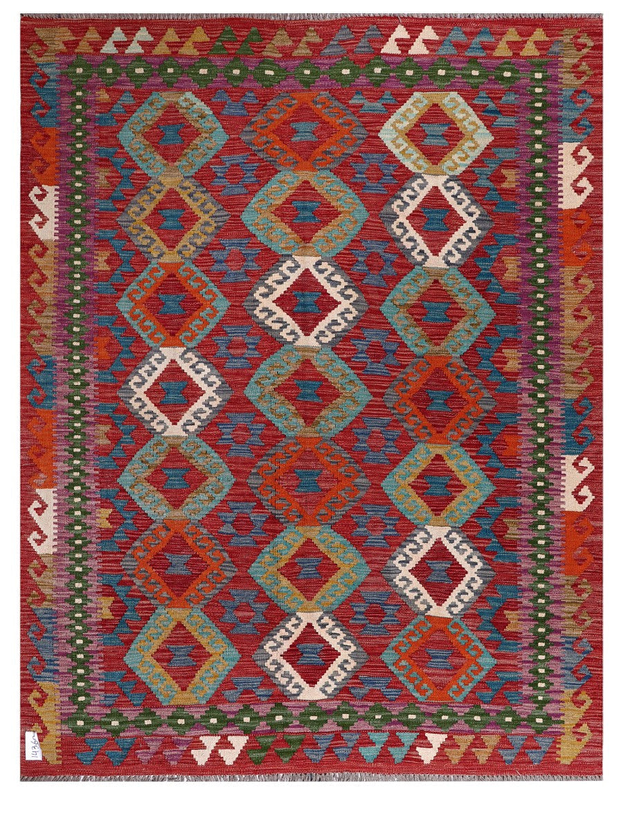 Maimana Afghanistan Kilim Rug - 194 x152 cm - Handmade