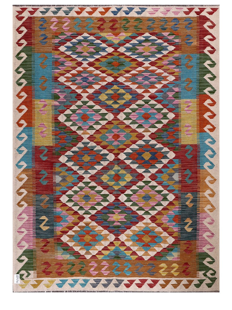 Maimana Afghanistan Kilim Rug - 203 x150 cm - Handmade
