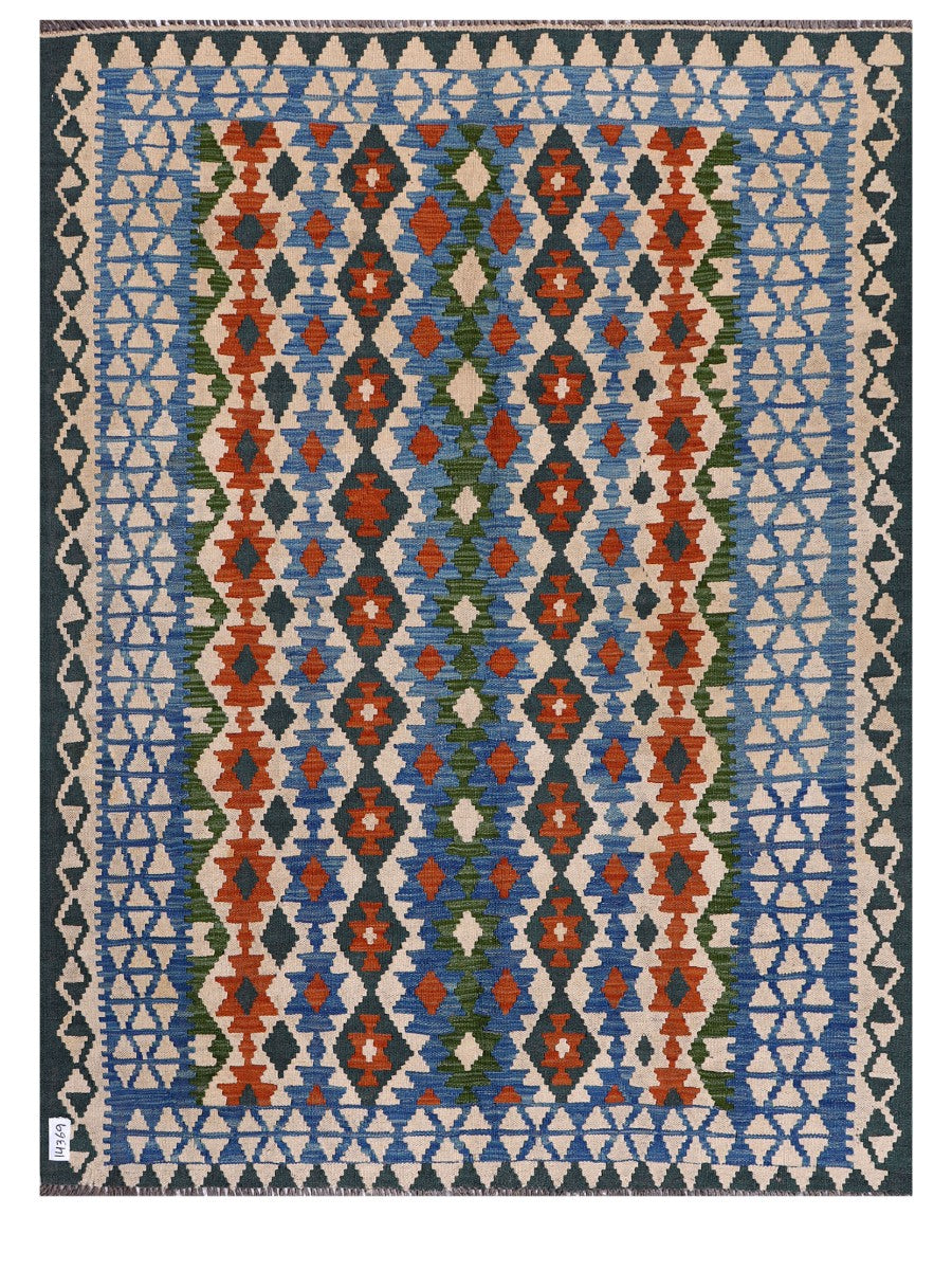 Maimana Afghanistan Kilim Rug - 201 x153 cm - Handmade