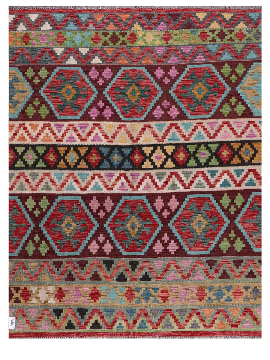 Maimana Afghanistan Kilim Rug - 191 x149 cm - Handmade