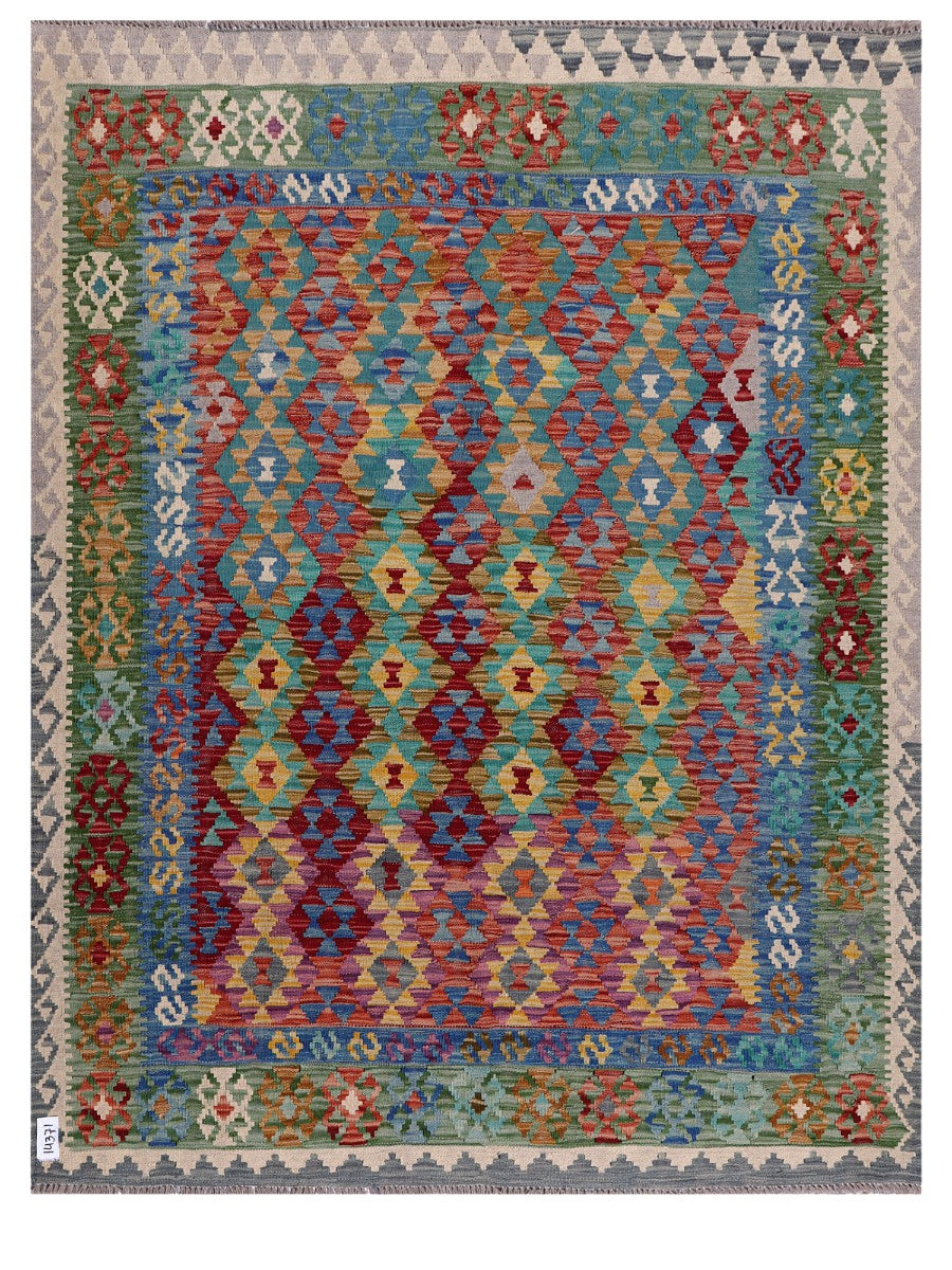 Maimana Afghanistan Kilim Rug - 195 x152 cm - Handmade