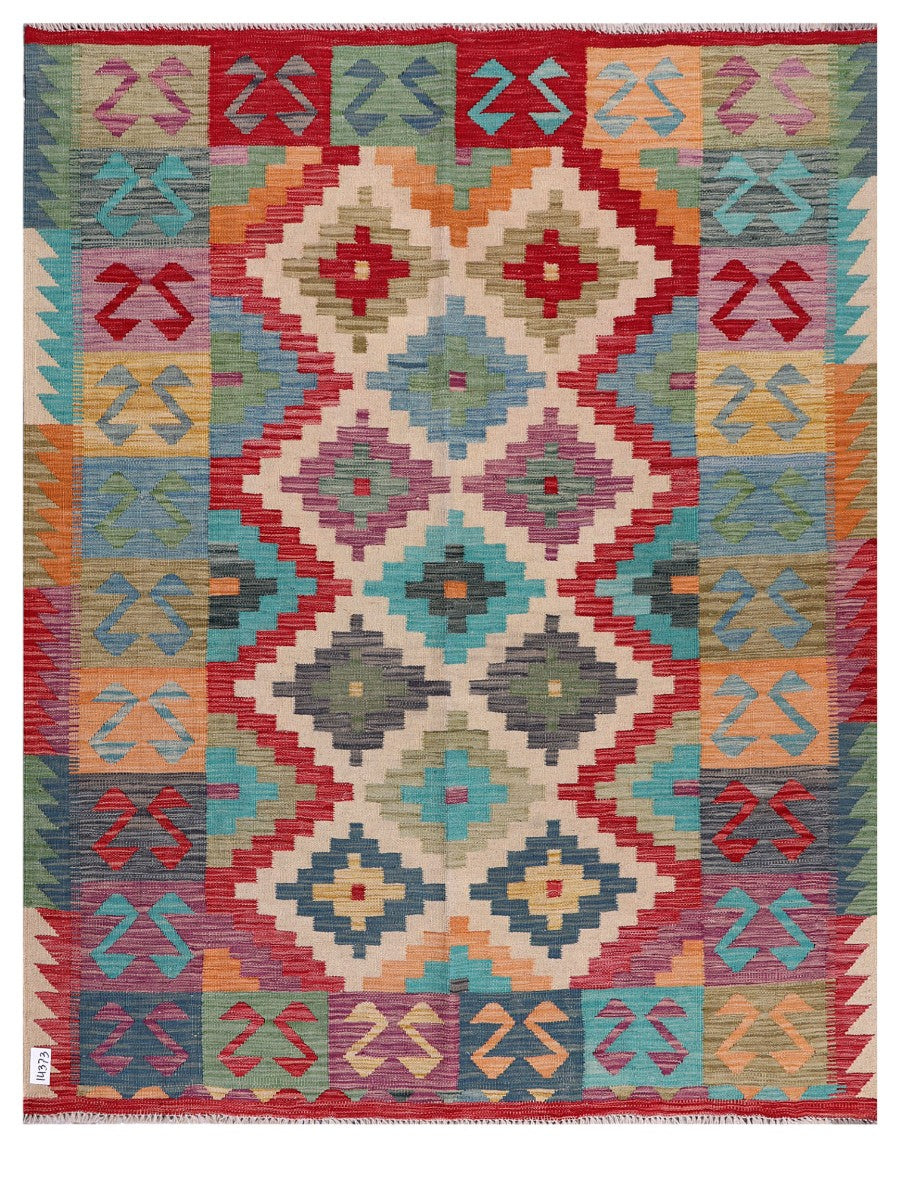 Maimana Afghanistan Kilim Rug - 199 x159 cm - Handmade