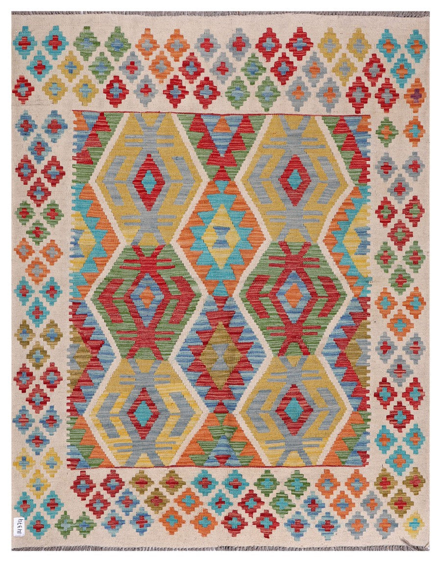 Maimana Afghanistan Kilim Rug - 195 x155 cm - Handmade