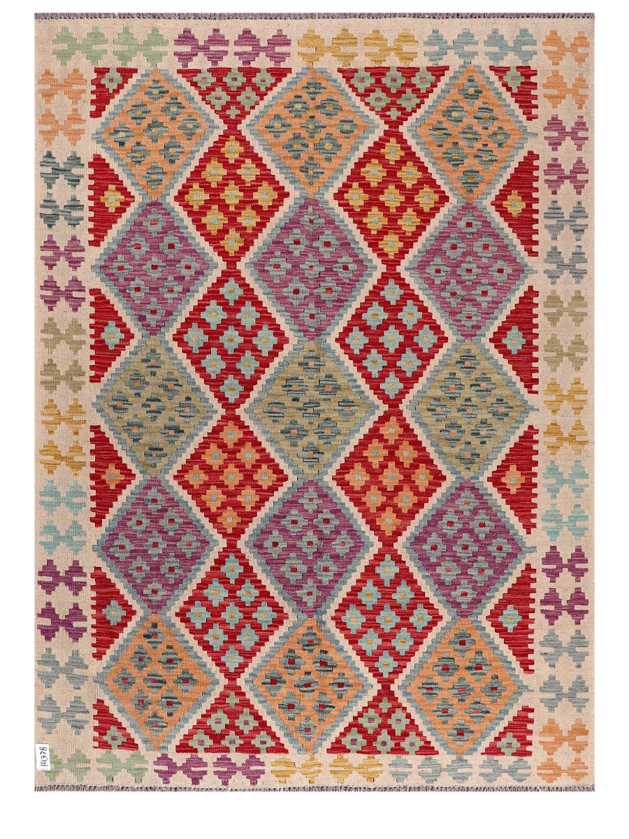Maimana Afghanistan Kilim Rug - 214 x154 cm - Handmade