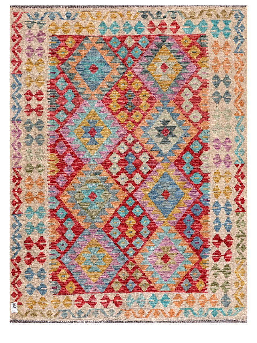 Maimana Afghanistan Kilim Rug - 203 x156 cm - Handmade