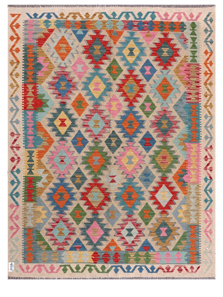 Maimana Afghanistan Kilim Rug - 199 x155 cm - Handmade