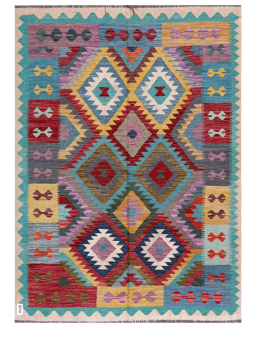 Maimana Afghanistan Kilim Rug - 197 x145 cm - Handmade