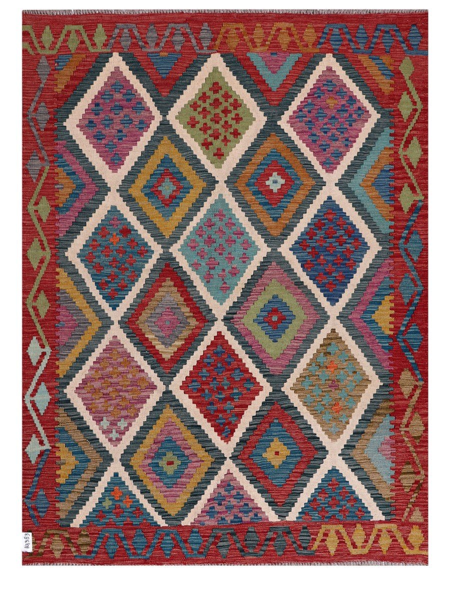 Maimana Afghanistan Kilim Rug - 203 x152 cm - Handmade
