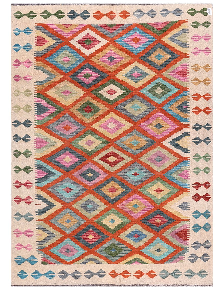 Maimana Afghanistan Kilim Rug - 243 x177 cm - Handmade