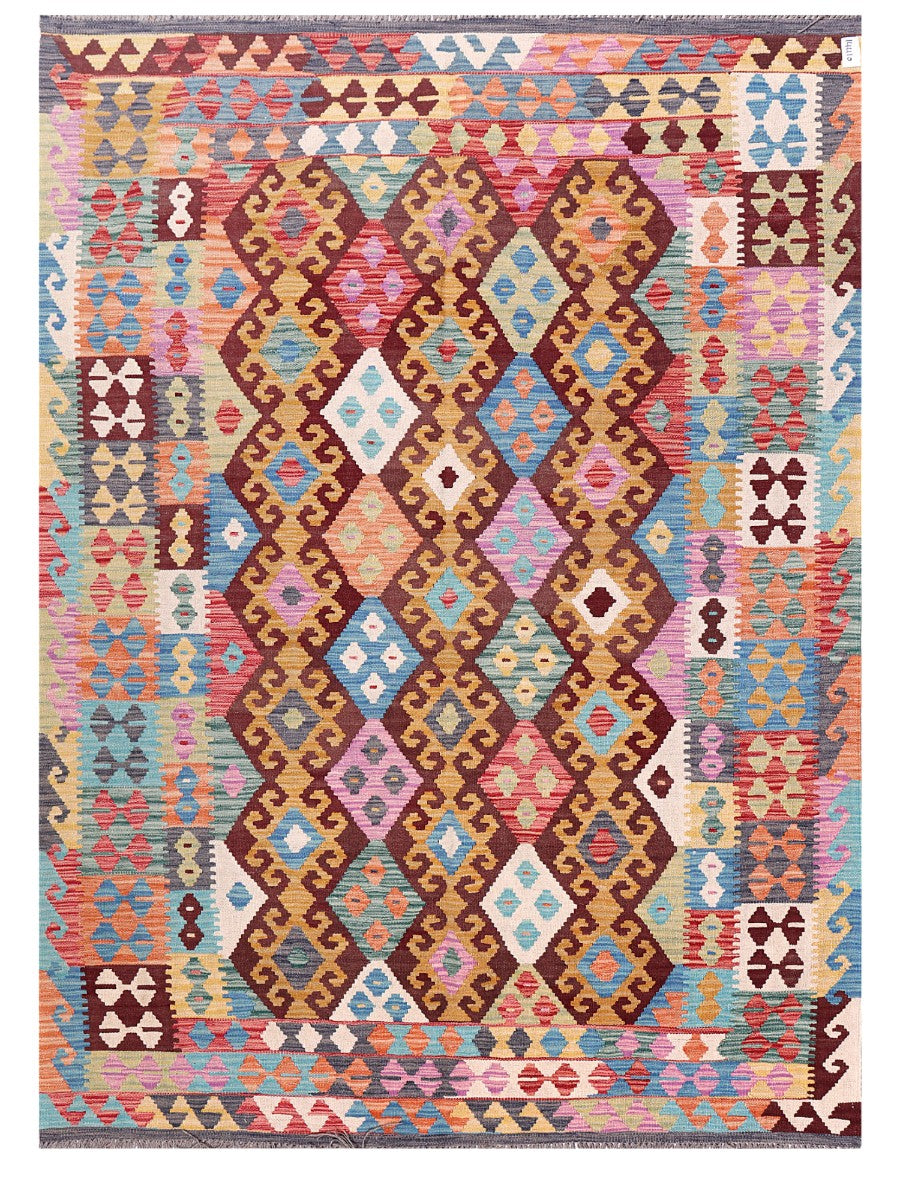 Maimana Afghanistan Kilim Rug - 243 x180 cm - Handmade