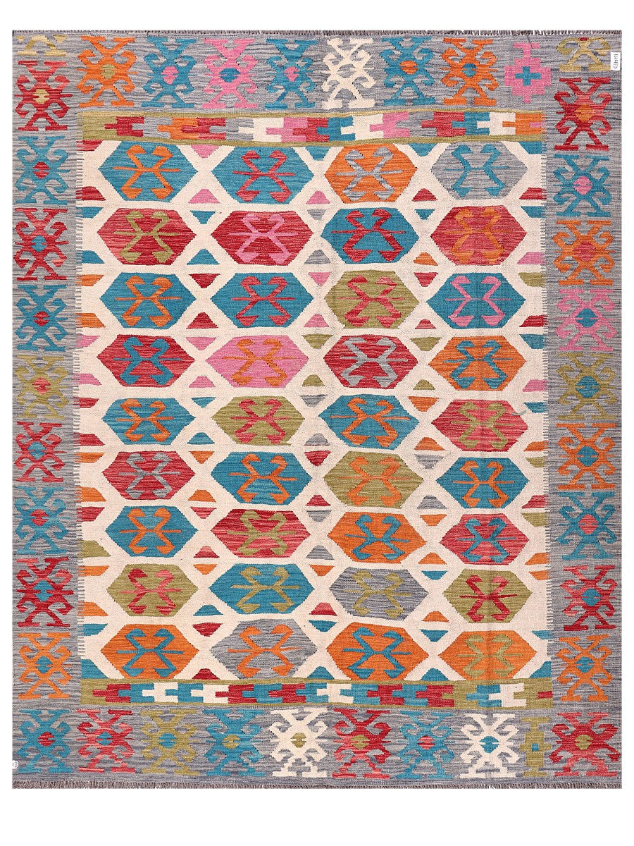 Maimana Afghanistan Kilim Rug - 291 x238 cm - Handmade