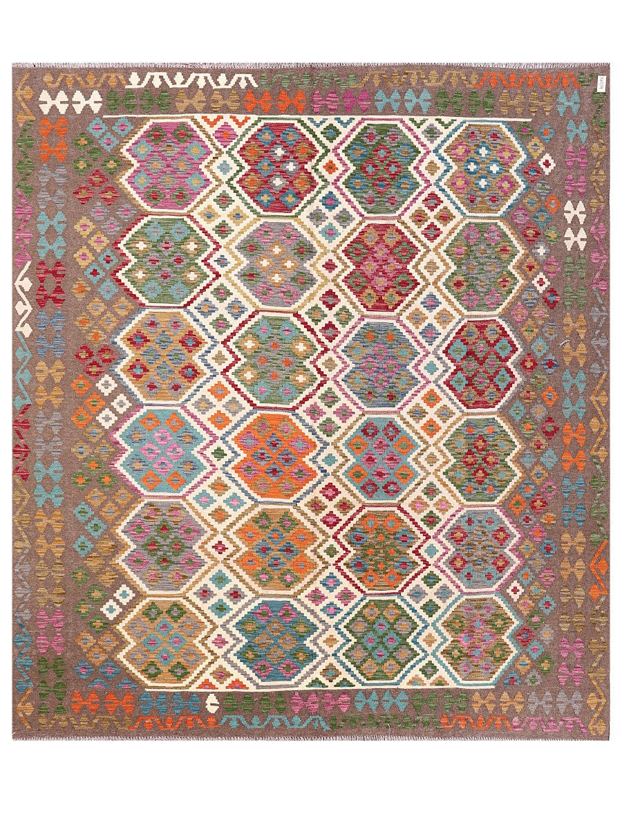 Maimana Afghanistan Kilim Rug - 292 x262 cm - Handmade