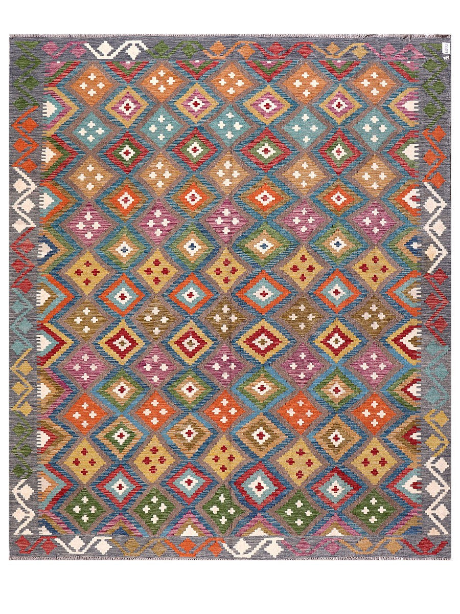 Maimana Afghanistan Kilim Rug - 298 x255 cm - Handmade