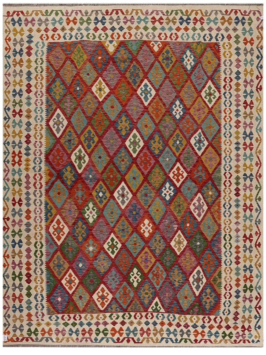 Maimana Afghanistan Kilim Rug - 343 x264 cm - Handmade