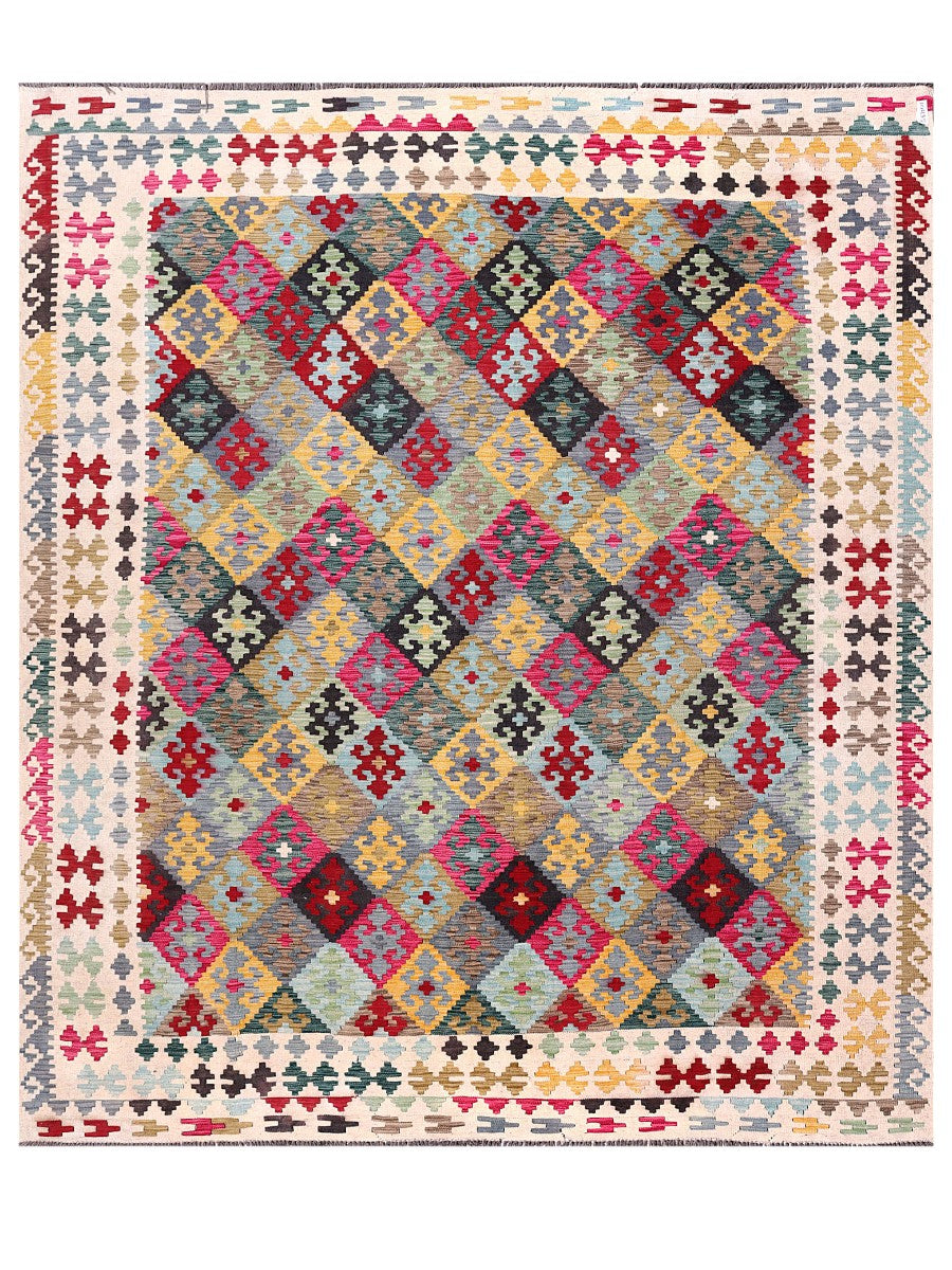 Maimana Afghanistan Kilim Rug - 288 x253 cm - Handmade