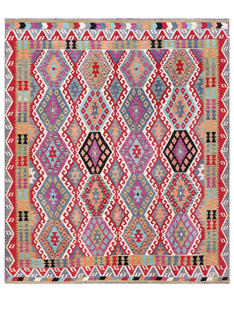 Maimana Afghanistan Kilim Rug - 296 x256 cm - Handmade