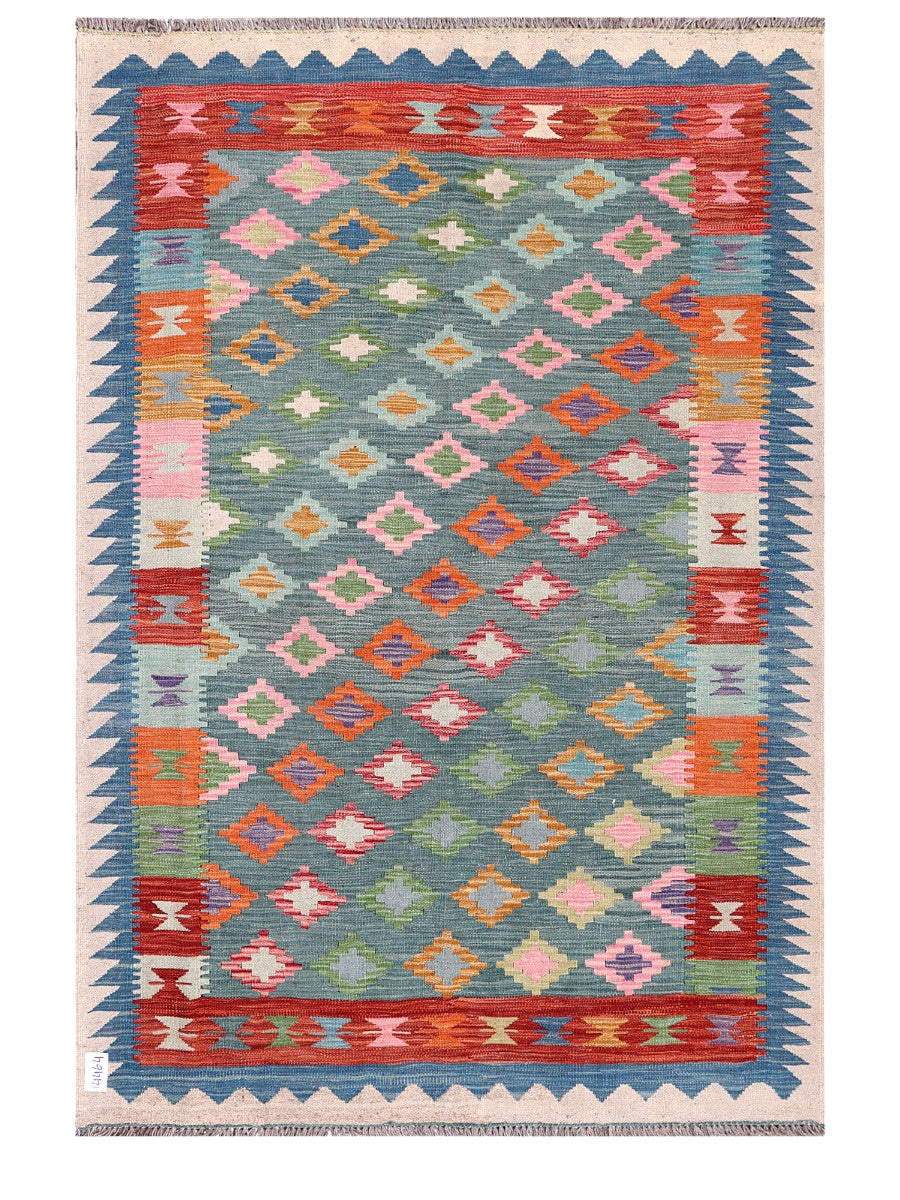 Maimana Afghanistan Kilim Rug - 183 x126 cm - Handmade