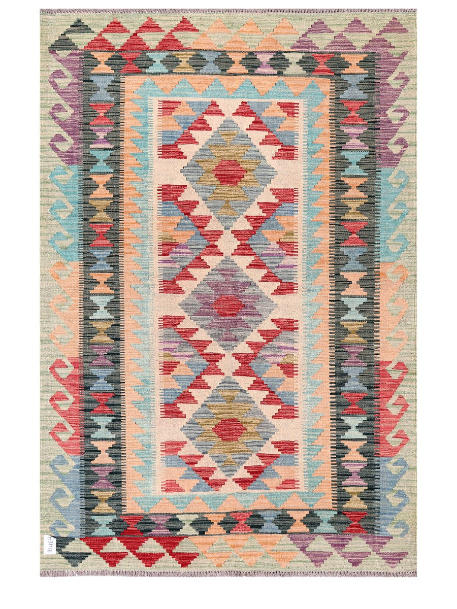 Maimana Afghanistan Kilim Rug - 182 x124 cm - Handmade