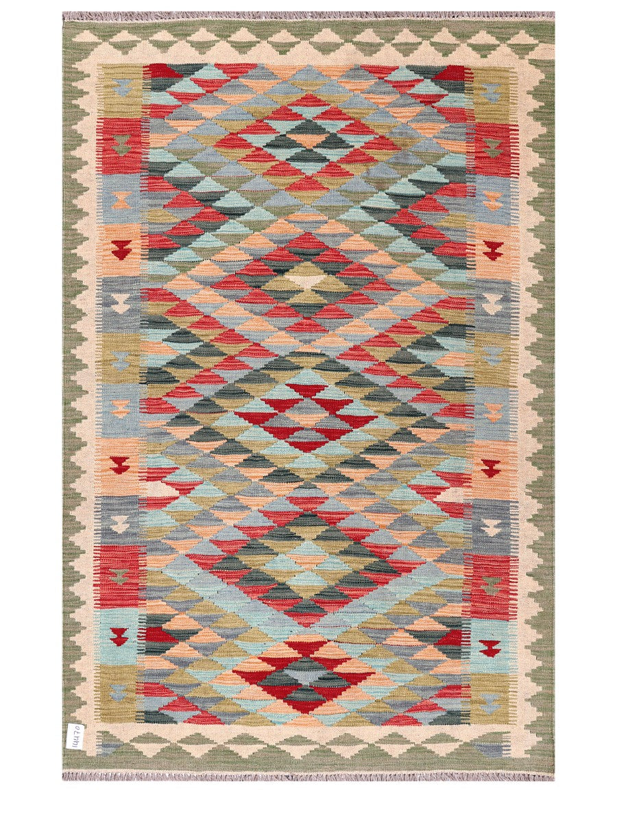 Maimana Afghanistan Kilim Rug - 184 x121 cm - Handmade