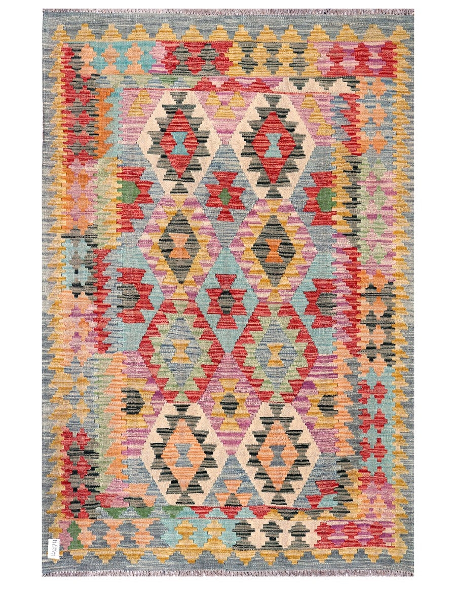 Maimana Afghanistan Kilim Rug - 184 x124 cm - Handmade