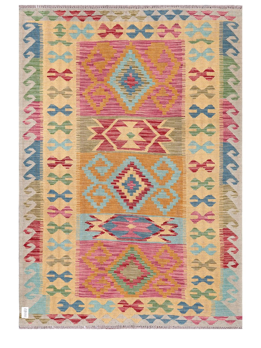 Maimana Afghanistan Kilim Rug - 182 x129 cm - Handmade