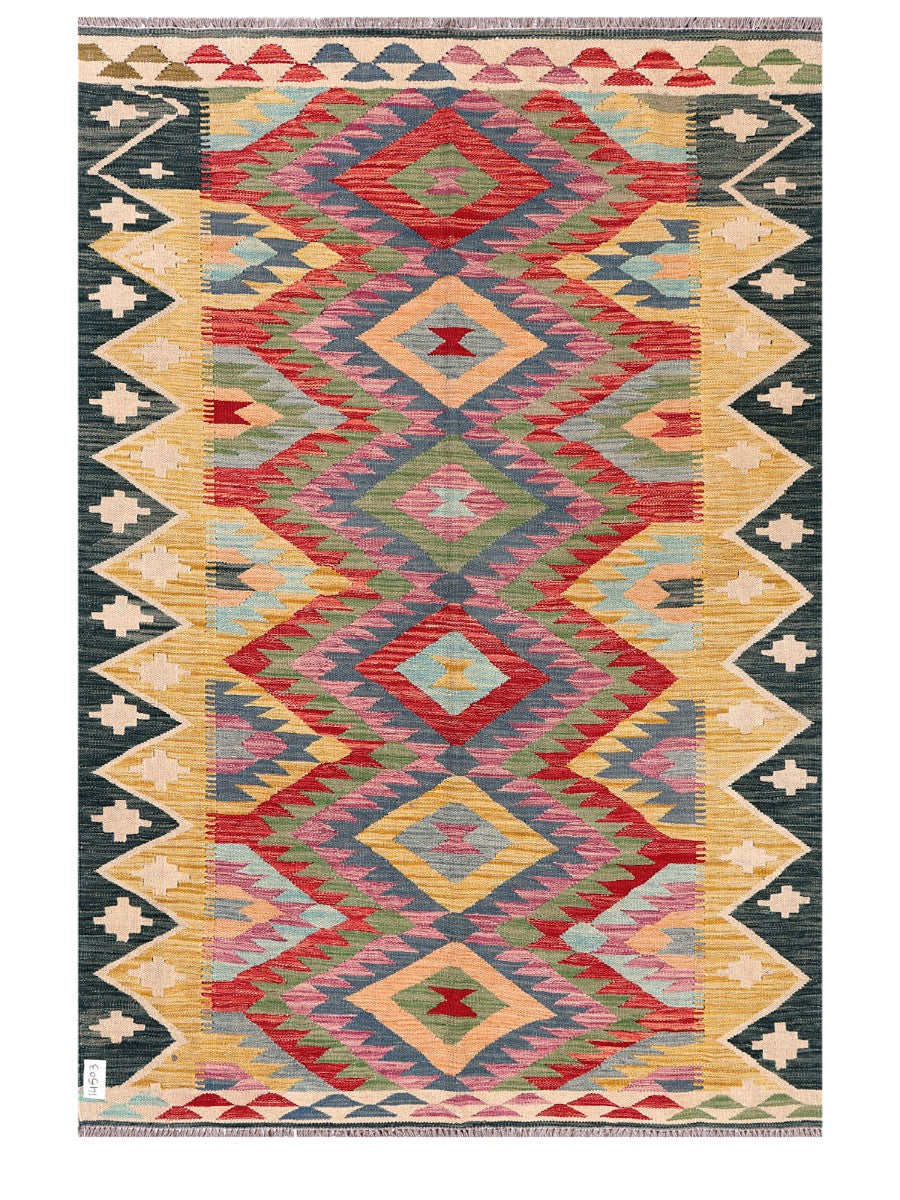 Maimana Afghanistan Kilim Rug - 192 x131 cm - Handmade