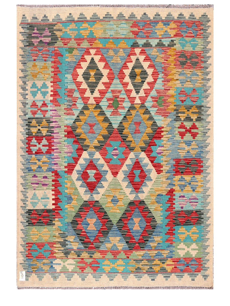 Maimana Afghanistan Kilim Rug - 182 x129 cm - Handmade