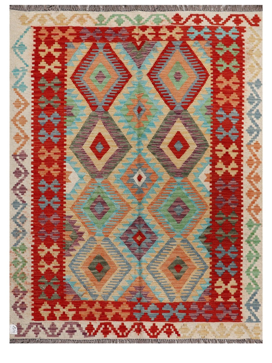 Maimana Afghanistan Kilim Rug - 196 x149 cm - Handmade